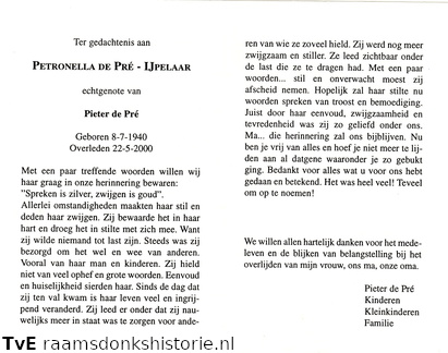 Petronella IJpelaar Pieter de Pré
