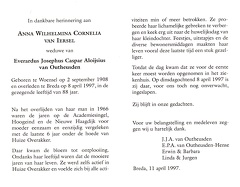 Anna Wilhelmina Cornelia van Iersel- Everardus Josephus Caspar Aloijsius van Outheusden