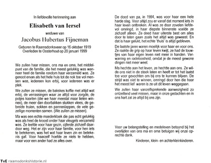 Elisabeth van Iersel- Jacobus Hubertus Fijneman