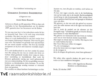 Gerardus Justinus Ingenhoven Annie Maria Kramers