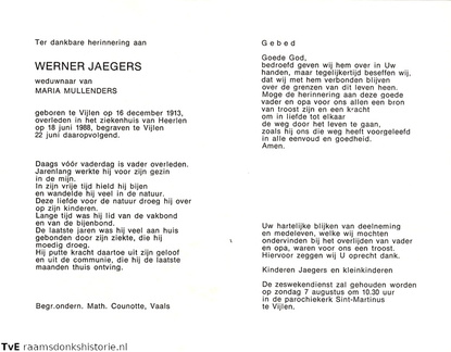 Jaegers, Werner Maria Mullenders