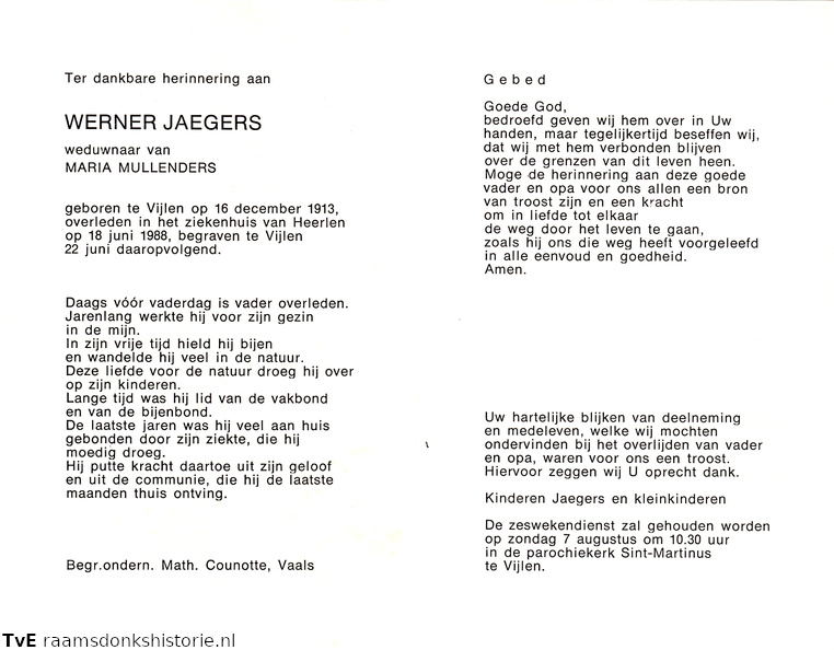 Jaegers Werner Maria Mullenders