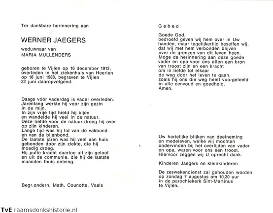 Jaegers Werner Maria Mullenders