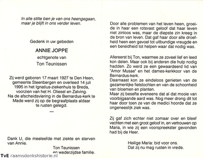 Joppe, Annie Ton Teunissen