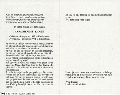 Kanen, Anna  Wim Bierens