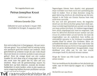 Kroot, Petrus Josephus Adriana Gerarda Clijn