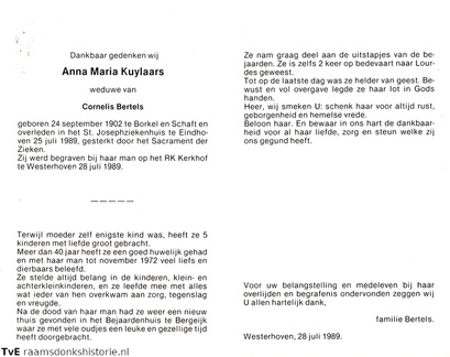 Kuylaars, Anna Maria Cornelis Bertels