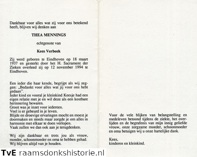 Mennings, Thea  Kees Verbeek