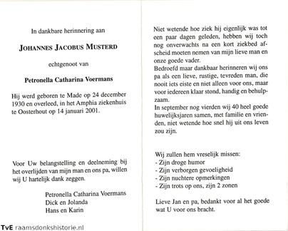 Musterd Johannes Jacobus Petronella Catharina Voermans