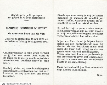 Mustert Marinus Cornelis  Suze van de Ven