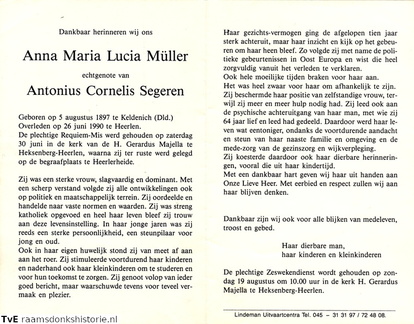 Müller Anna Maria Lucia Antonius Cornelis Segeren