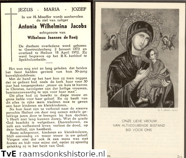 Antonia Wilhelmina Jacobs Wilhelmus Joannes de Rooij