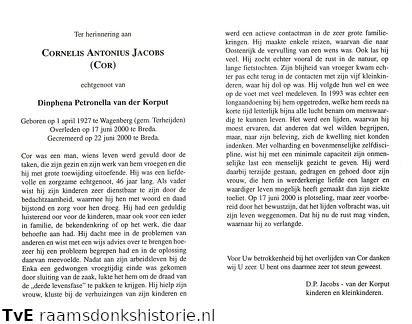 Cornelis Antonius Jacobs Dinphena Petronella van der Korput