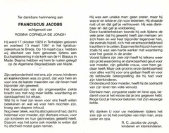 Franciscus Jacobs Rosina Cornelia de Jongh