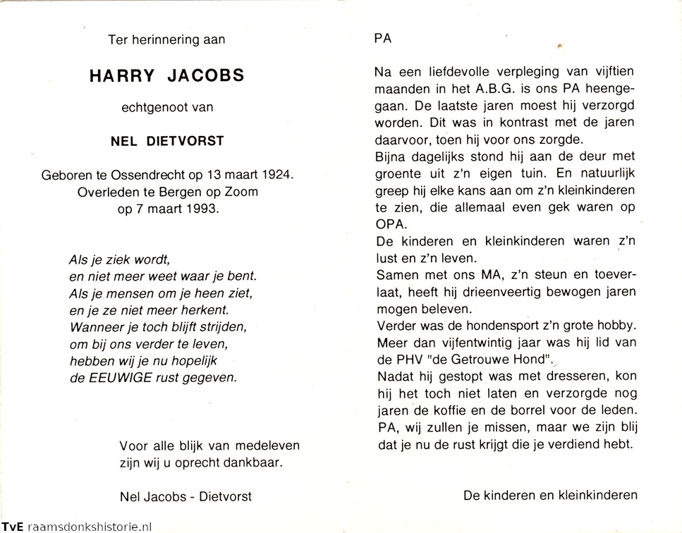 Harry Jacobs Nel Dietvorst