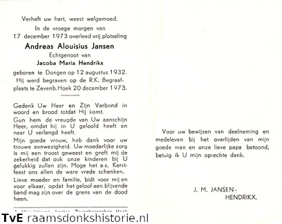 Andreas Alouisius Jansen Jacoba Maria Hendrikx