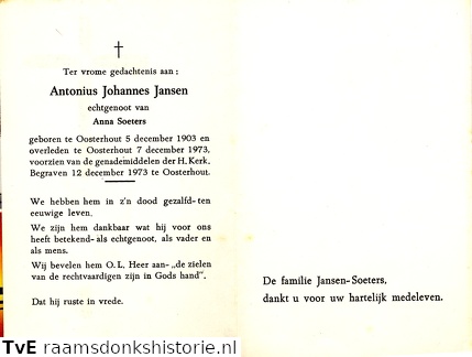 Antonius Johannes Jansen Anna Soeters