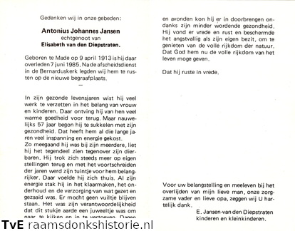 Antonius Johannes Jansen Elisabeth van den Diepstraten