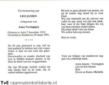 Leo Jansen Anna Verstappen