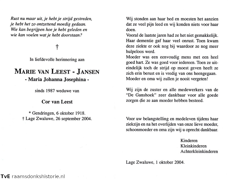 Marie Jansen Cor van Leest