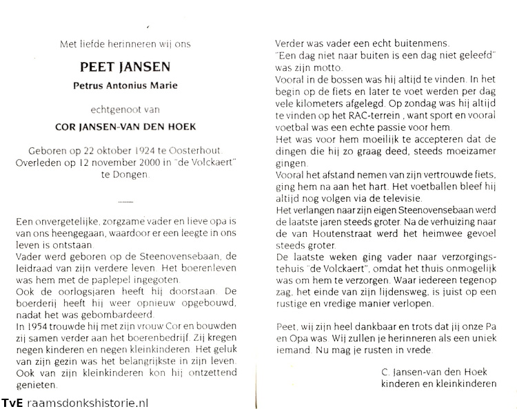 Petrus Antonius Marie Jansen Cor van den Hoek