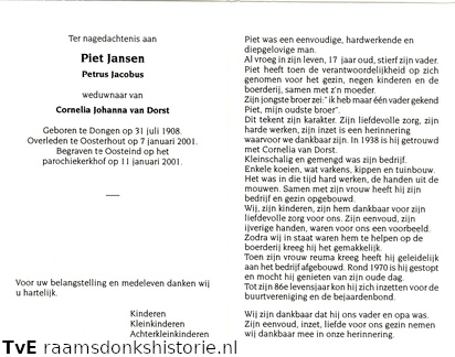 Piet Jansen Cornelia Johanna van Dorst