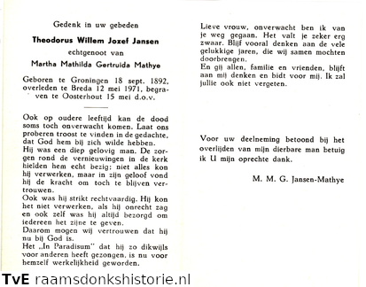 Theodorus Willem Jozef Jansen Martha Mayhilda Gertuida Mathye