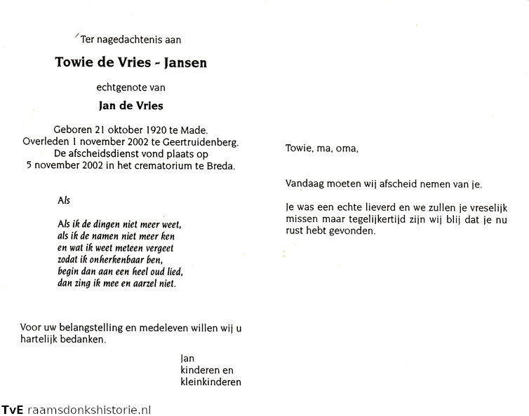 Towie Jansen Jan de Vries