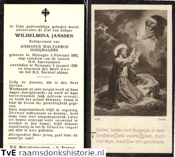 Wilhelmina Janssen Adrianus Waltherus Hooijmaijers