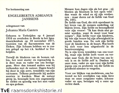 Engelebertus Adrianus Janssens Johanna Maria Canters