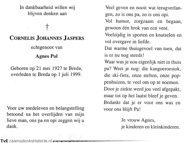 Cornelis Johannes Jaspers Agnes Pol