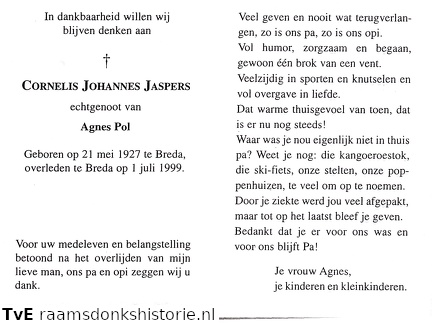 Cornelis Johannes Jaspers Agnes Pol