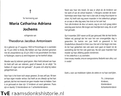 Maria Catharina Adriana Jochems Theodorus Jacobus Antonissen