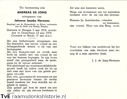 Andreas de Jong Johanna Jacoba Hermans