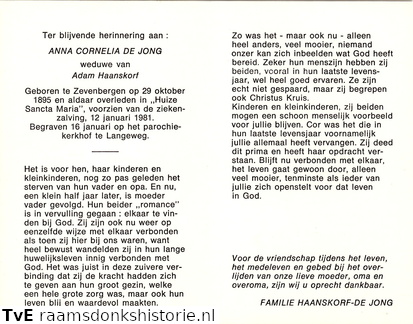 Anna Cornelia de Jong Adam Haanskorf