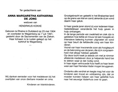 Anna Margaretha Katharina de Jong Hendrikus Kokke