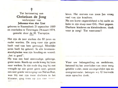 Christiaan de Jong Johanna van der List