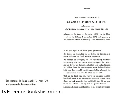 Gerardus Marinus de Jong Cornelia Maria Clasina van Berkel