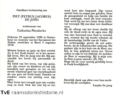 Petrus Jacobus de Jong Catharina Pheninckx