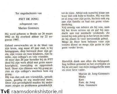 Piet de Jong Marian Gommers