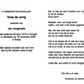 Toos de Jong Jan Jongenelis