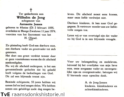Wilhelm de Jong Antonetta Jansen