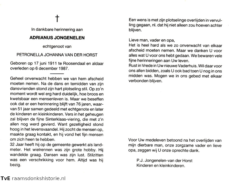Adrianus Jongenelen Petronella Johanna van der Horst