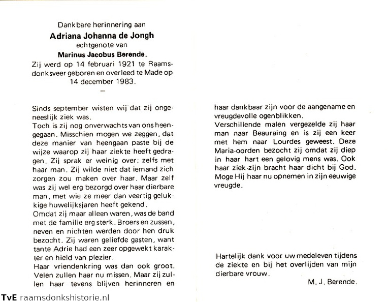 Adriana Johanna de Jongh Marinus Jacobus Berende