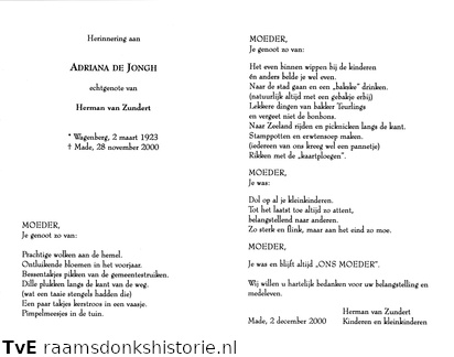 Adriana de Jongh Herman van Zundert