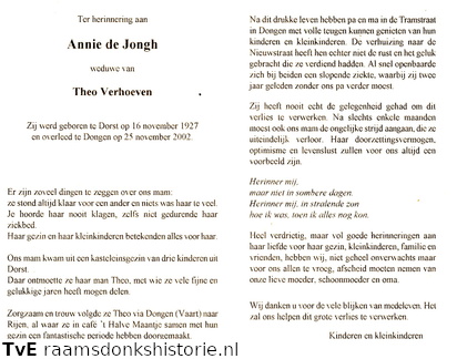 Annie de Jongh Theo Verhoeven