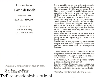 David de Jongh Ria van Hooren
