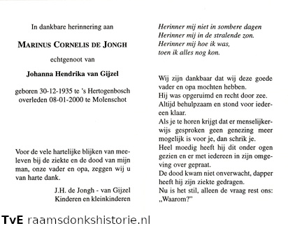 Marinus Cornelis de Jongh Johanna Hendrika van Gijzel