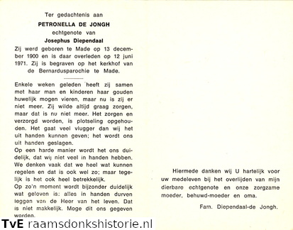 Petronella de Jongh Josephus Diependaal