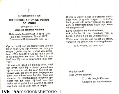Theodorus Antonius Petrus de Jongh Cornelia Johanna Kloonen